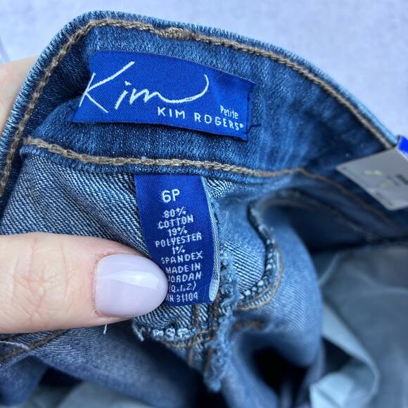 Kim Rogers Straight Leg Easy Fit Jean Capris Women's 6P Comfort Cotton Stretch - Picture 4 of 16